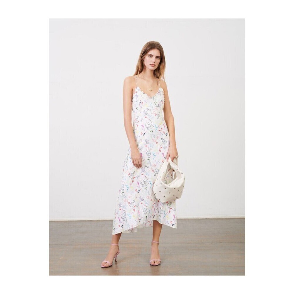 Maje Women's Strappy Curio And Viscose Dress In Printed Jacquard Size 38 $475